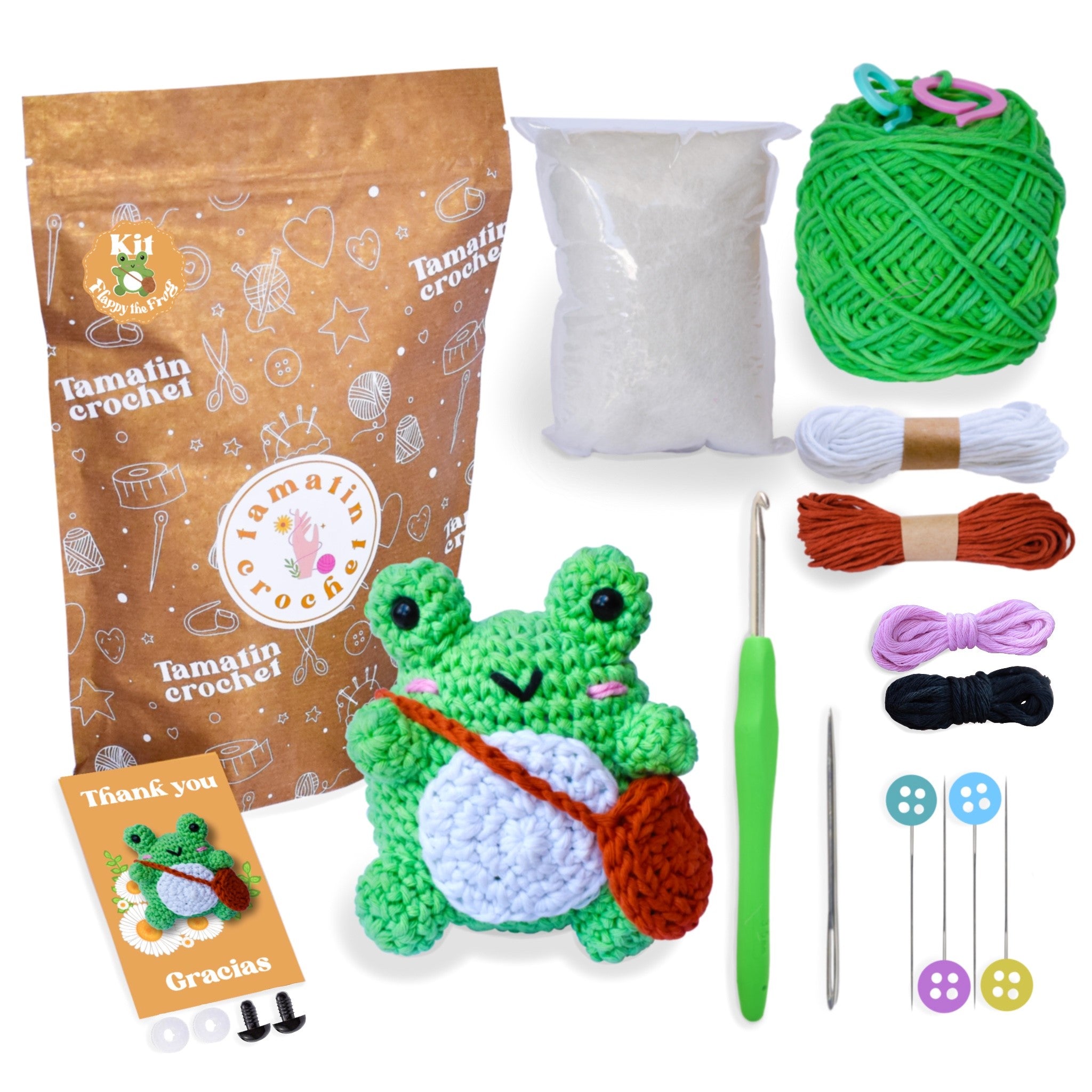 Kit de crochet con todo lo que necesitas para aprender a tejer con Fla –  Tamatincrochet